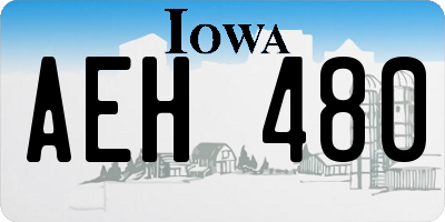 IA license plate AEH480