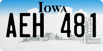 IA license plate AEH481