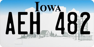 IA license plate AEH482
