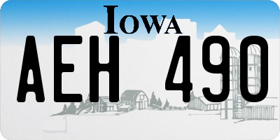 IA license plate AEH490