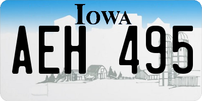 IA license plate AEH495