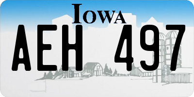 IA license plate AEH497