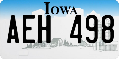 IA license plate AEH498