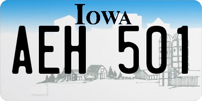 IA license plate AEH501