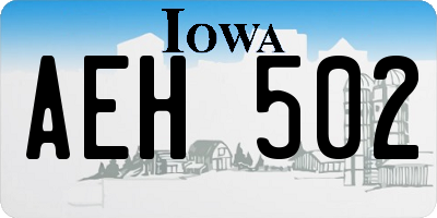 IA license plate AEH502