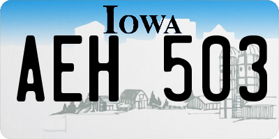 IA license plate AEH503
