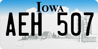 IA license plate AEH507