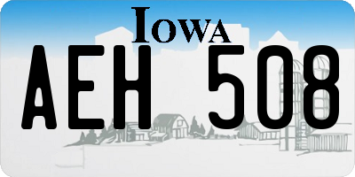 IA license plate AEH508