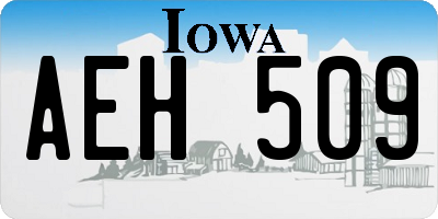 IA license plate AEH509