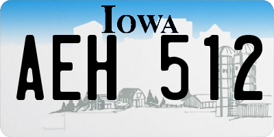 IA license plate AEH512