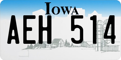IA license plate AEH514