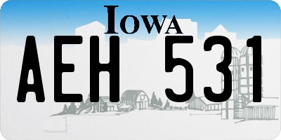 IA license plate AEH531
