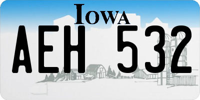 IA license plate AEH532
