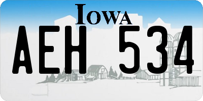 IA license plate AEH534