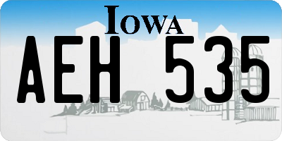 IA license plate AEH535