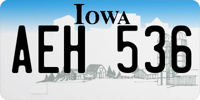 IA license plate AEH536