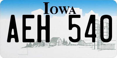 IA license plate AEH540