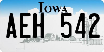 IA license plate AEH542