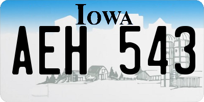 IA license plate AEH543