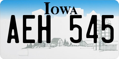 IA license plate AEH545