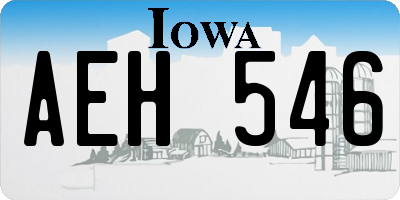 IA license plate AEH546