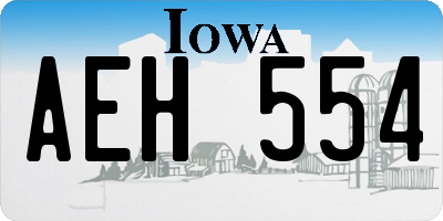 IA license plate AEH554