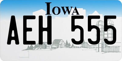 IA license plate AEH555