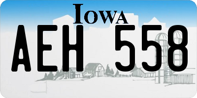IA license plate AEH558