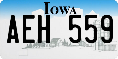 IA license plate AEH559