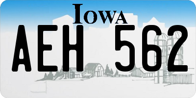 IA license plate AEH562