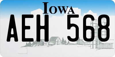 IA license plate AEH568