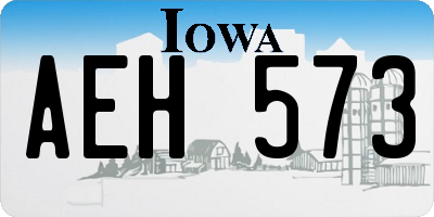 IA license plate AEH573