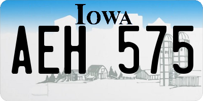 IA license plate AEH575
