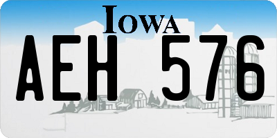 IA license plate AEH576