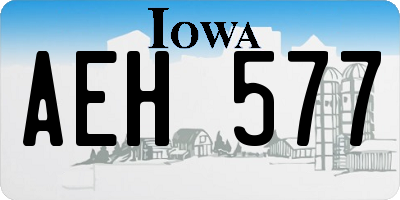 IA license plate AEH577