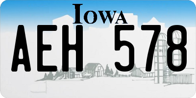 IA license plate AEH578