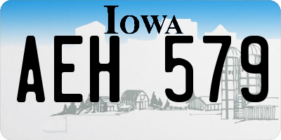 IA license plate AEH579