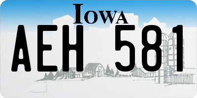 IA license plate AEH581