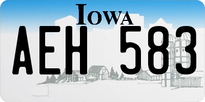 IA license plate AEH583