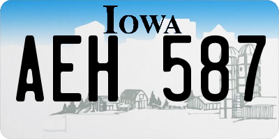 IA license plate AEH587