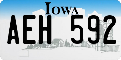 IA license plate AEH592