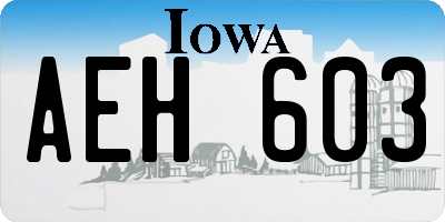 IA license plate AEH603