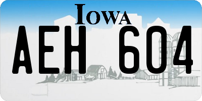 IA license plate AEH604