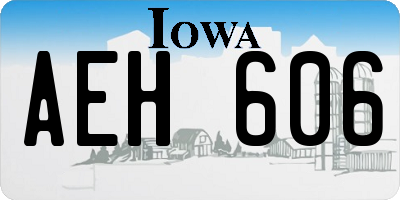 IA license plate AEH606