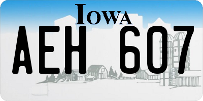 IA license plate AEH607