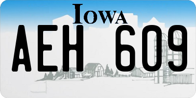 IA license plate AEH609