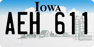 IA license plate AEH611