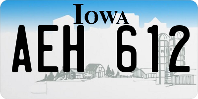 IA license plate AEH612