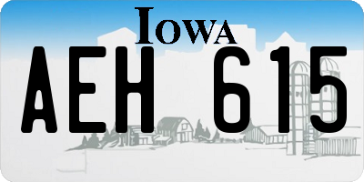 IA license plate AEH615