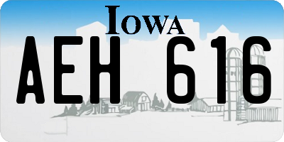 IA license plate AEH616